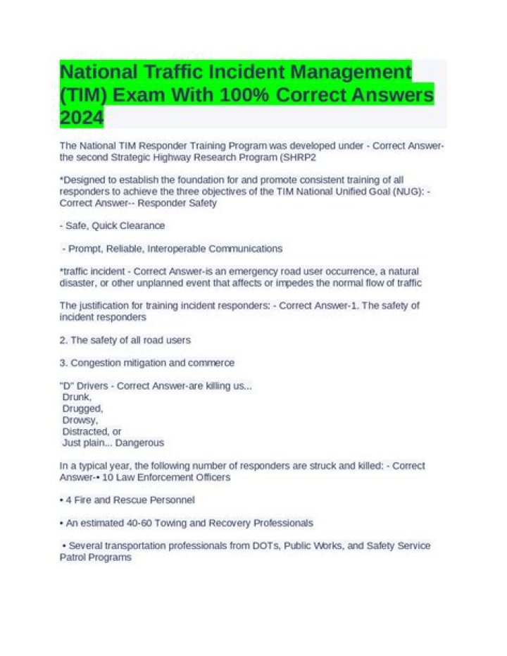 National Traffic Incident Management Responder Training Program PDF – Complete Online Course