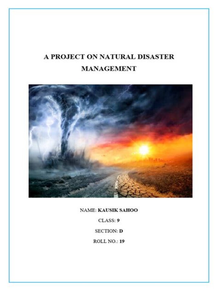 Natural Disaster Management Project PDF: Comprehensive Guide for Effective Response