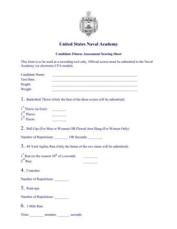 Naval Academy Fitness Test PDF: Official Training Standards & Prep Guide
