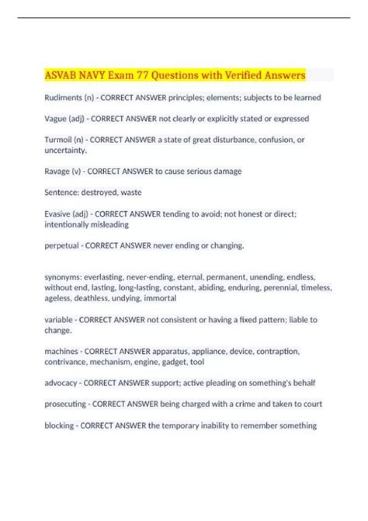 Navy Exam Questions and Answers PDF 2023: Complete Study Guide