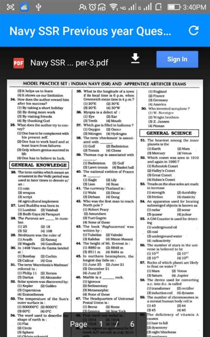 Navy SSR Mock Test PDF Download – Practice & Score High