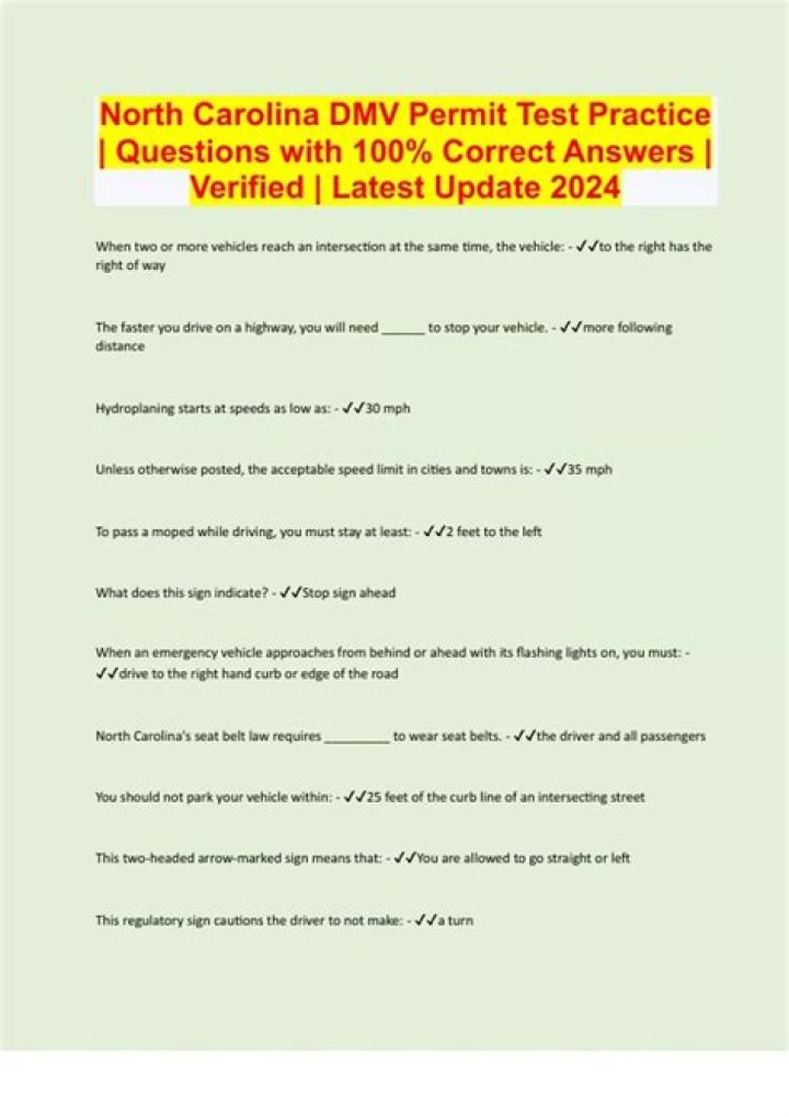 NC DMV Practice Test PDF – Pass Your Driving Exam