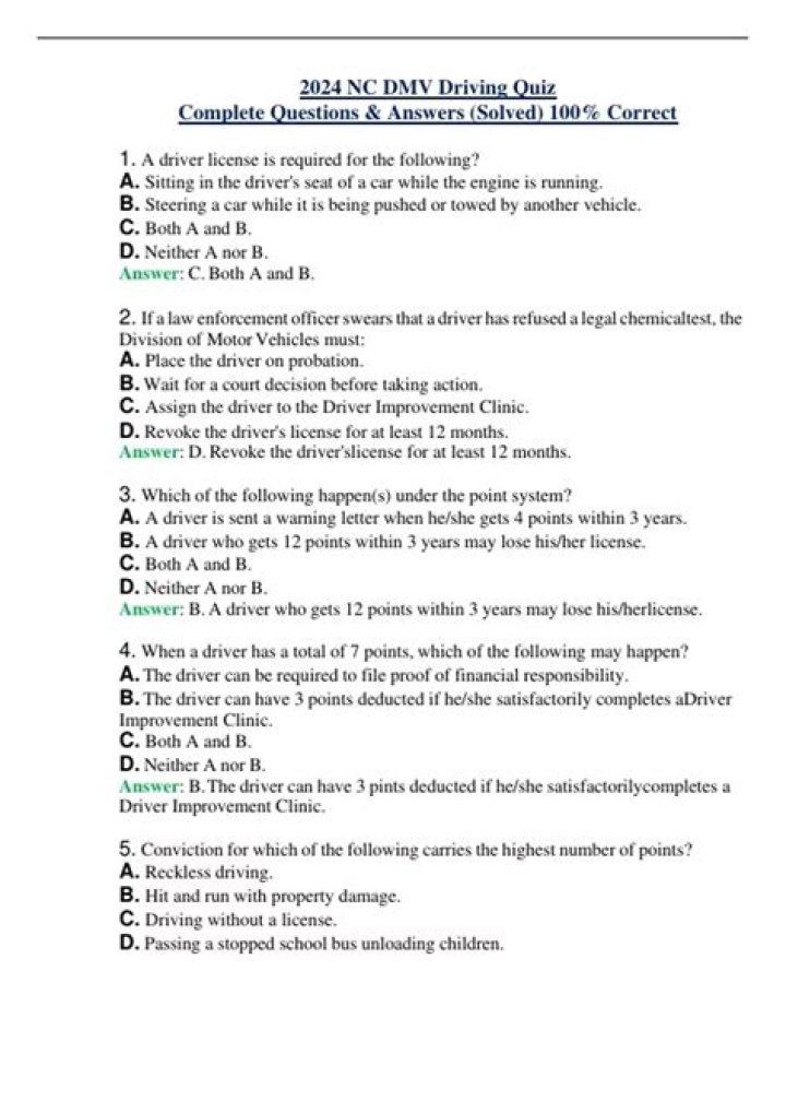 NC Driver Handbook Questions & Answers PDF – Expert Answers