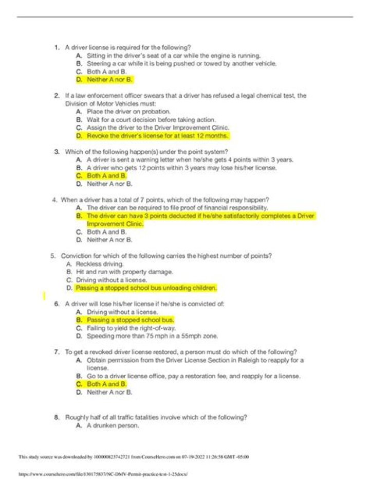 NC Drivers License Test Questions and Answers PDF – Ready for Success