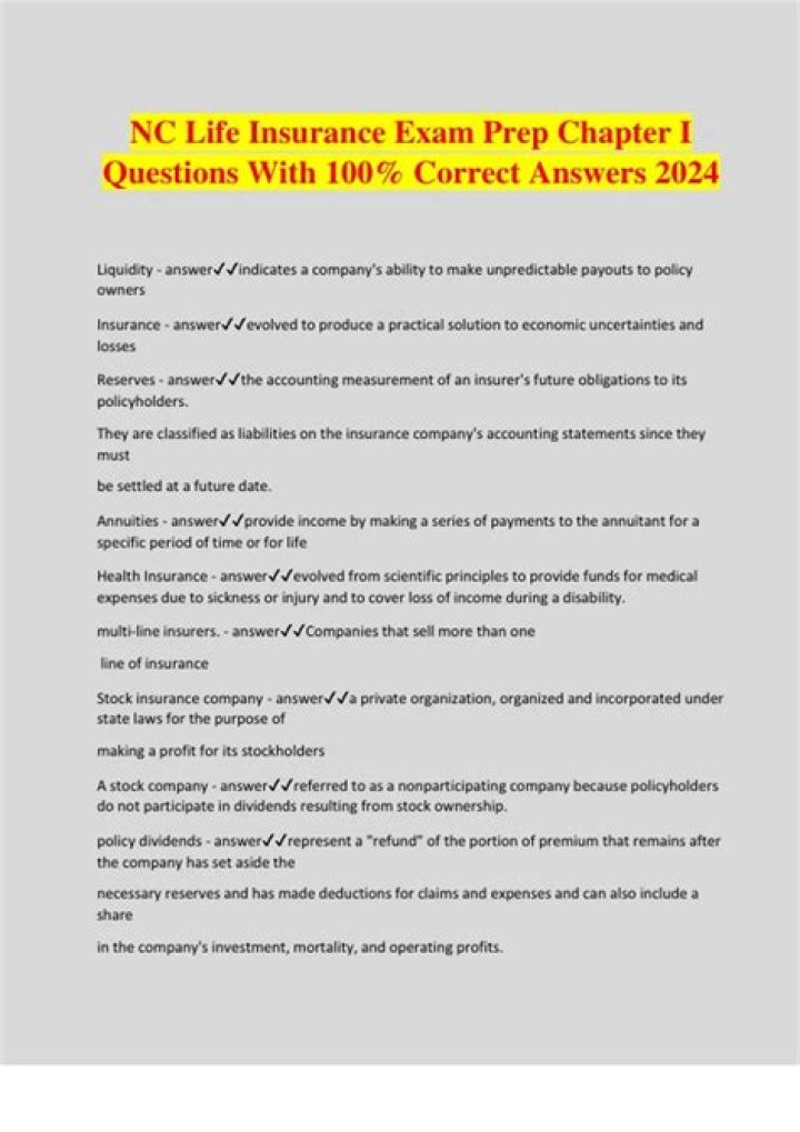 NC Life Insurance Exam Questions and Answers PDF – Instant Study Guide