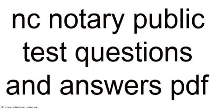 NC Notary Public Test Questions and Answers PDF – Free Practice