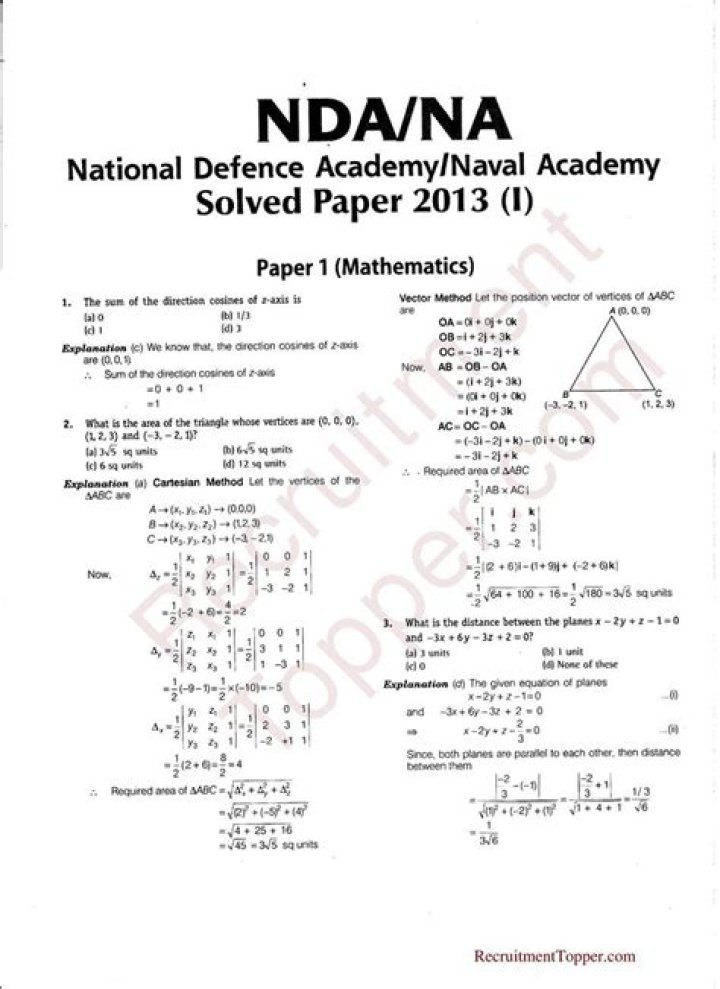 NDA Previous Year Question Paper PDF 2023-2024