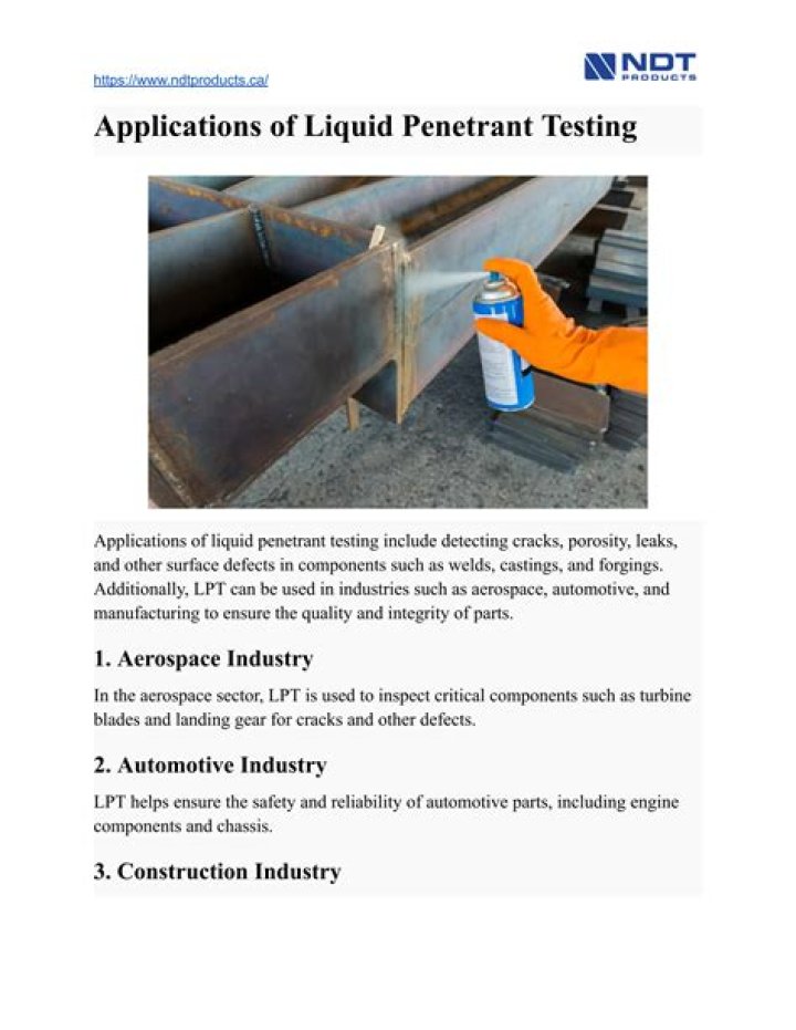 NDT Liquid Penetrant Testing PDF: How to Conduct Effective Leak Detection