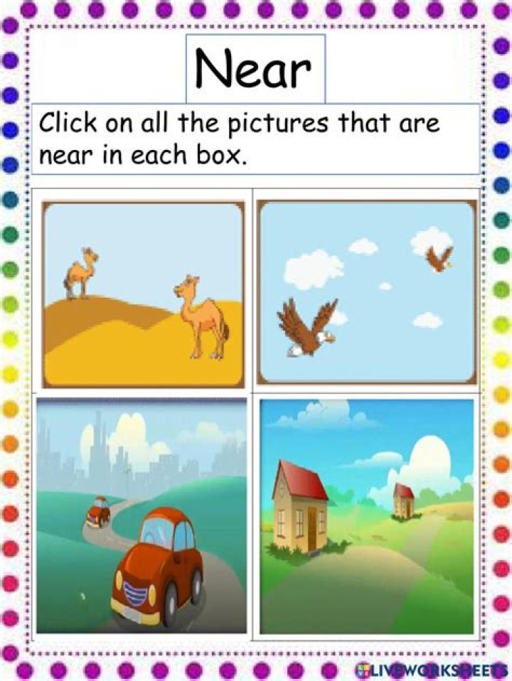 Free Near and Far Worksheets for Kindergarten PDF – Printable Math Activities