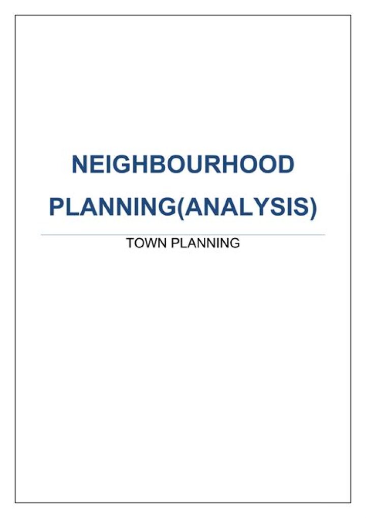Neighbourhood Planning PDF: Key Guidelines for Community Development