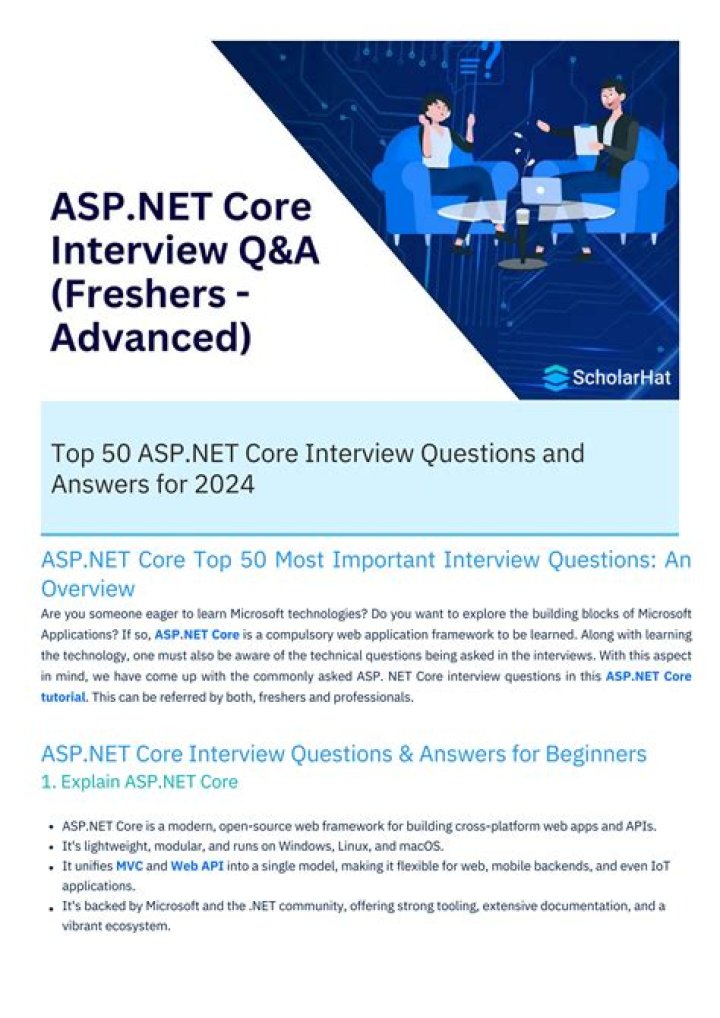 Net Core Interview Questions PDF – Expert Prep Guide