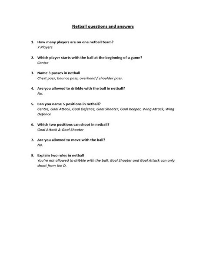 Netball Questions and Answers PDF – Your Complete Guide