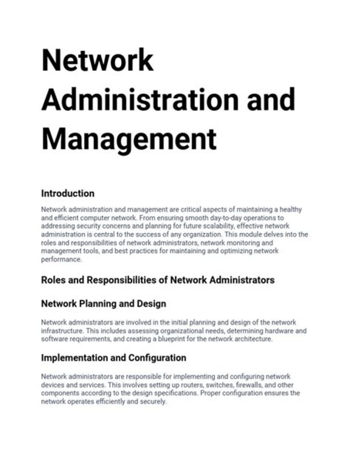 Comprehensive Guide to Network Administration and Management PDF