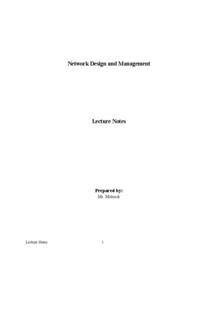 Network Management Notes PDF: Essential Guide for IT Professionals