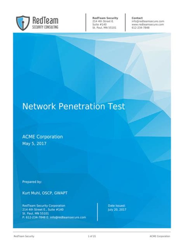 Network Penetration Test Report PDF – Secure Your Network Security