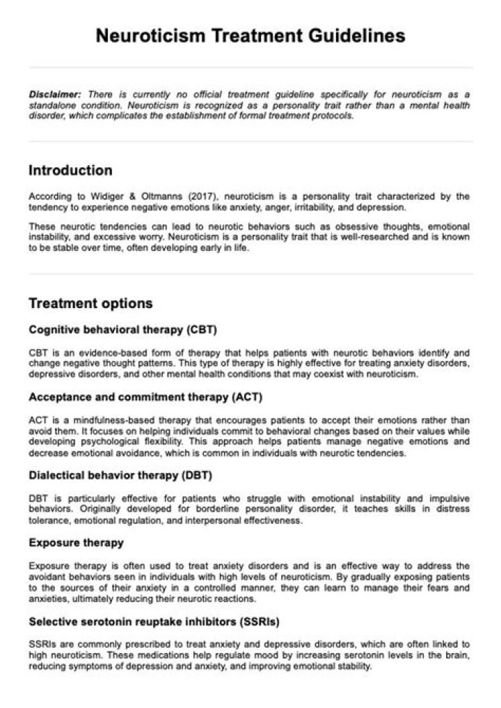 Free Neuroticism Test PDF: Accurate Self-Assessment Tool
