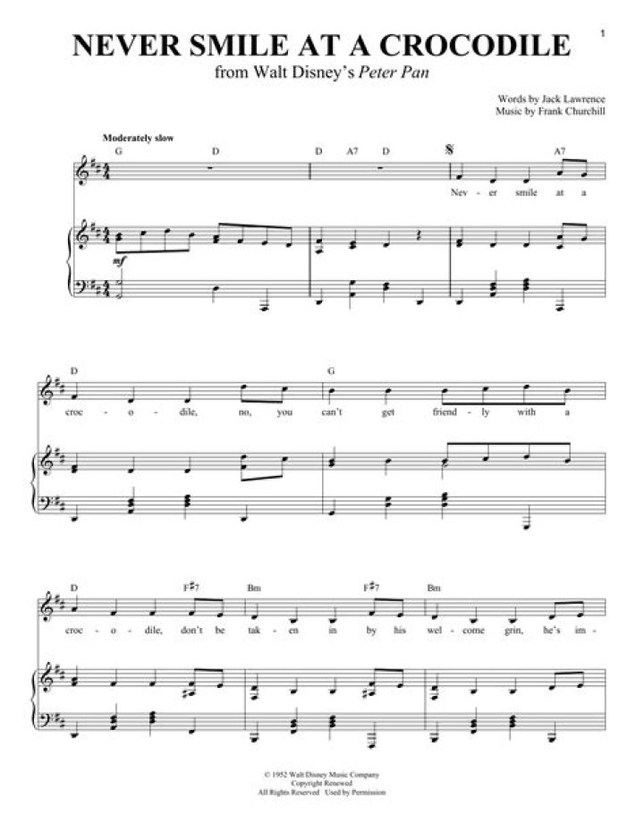 Never Smile at a Crocodile Sheet Music PDF – Essential Performance Guide