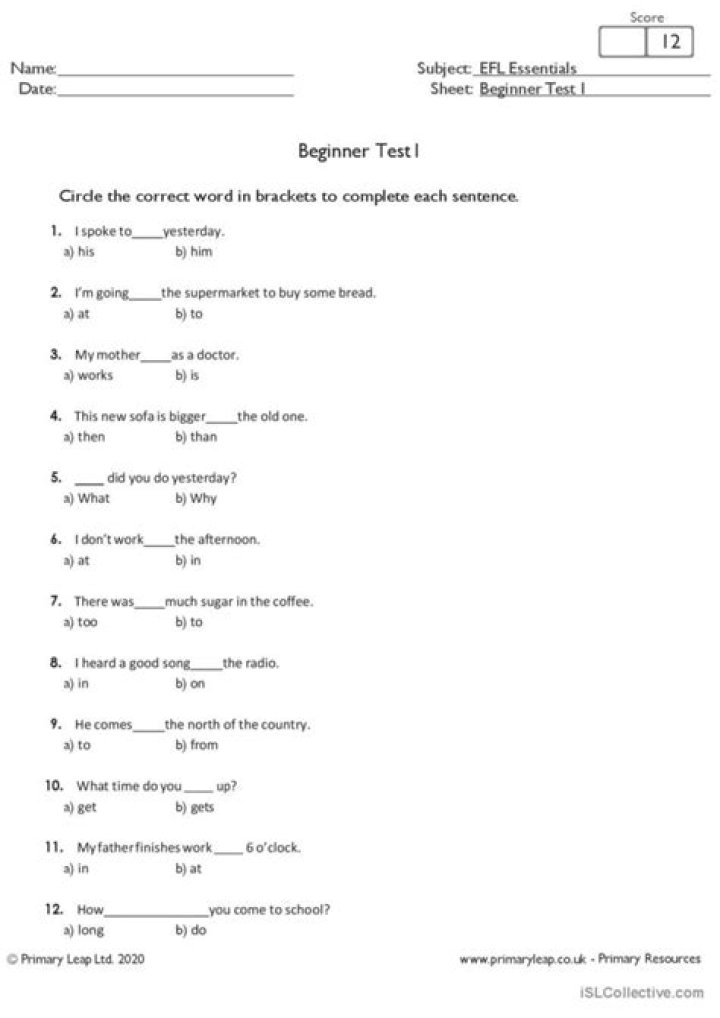 Beginner’s English File Beginner Test Booklet PDF – Instant Download