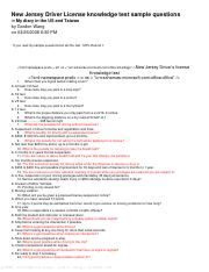New Jersey Driver License Test PDF – Instant Download