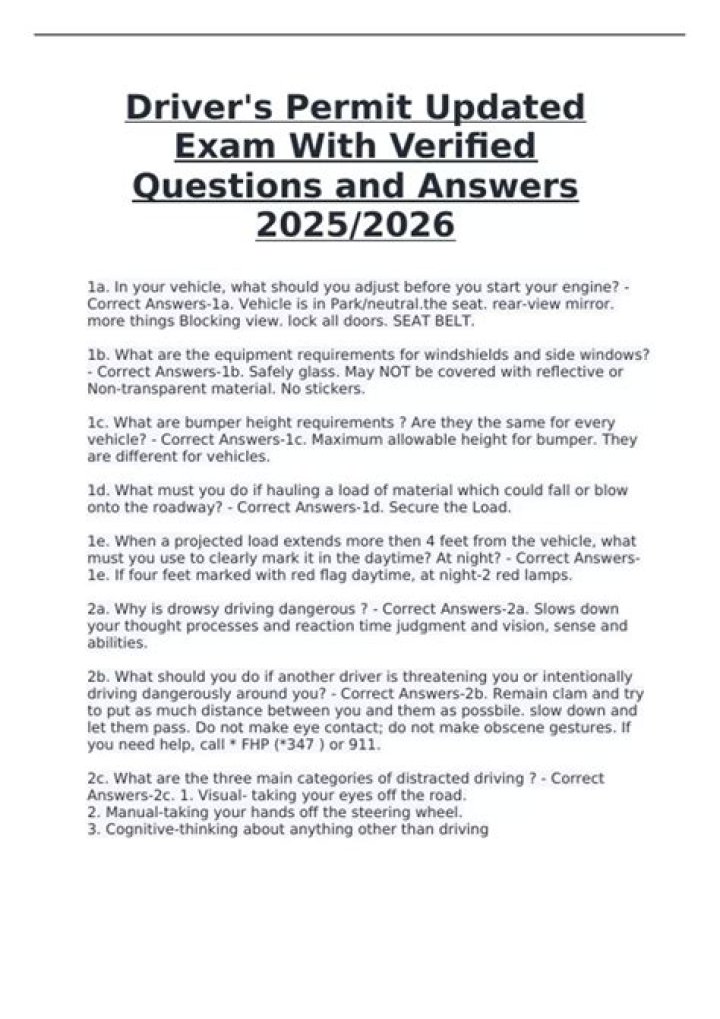 New Jersey Driving Permit Test Questions and Answers PDF – Practice Now