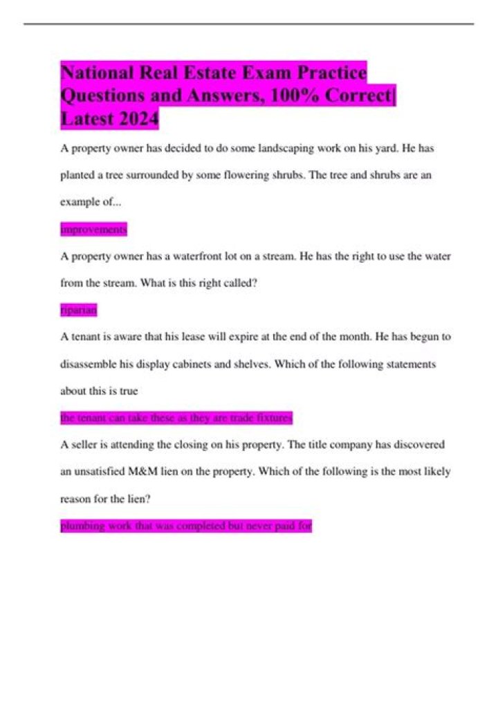 New Jersey Real Estate Exam Questions and Answers PDF
