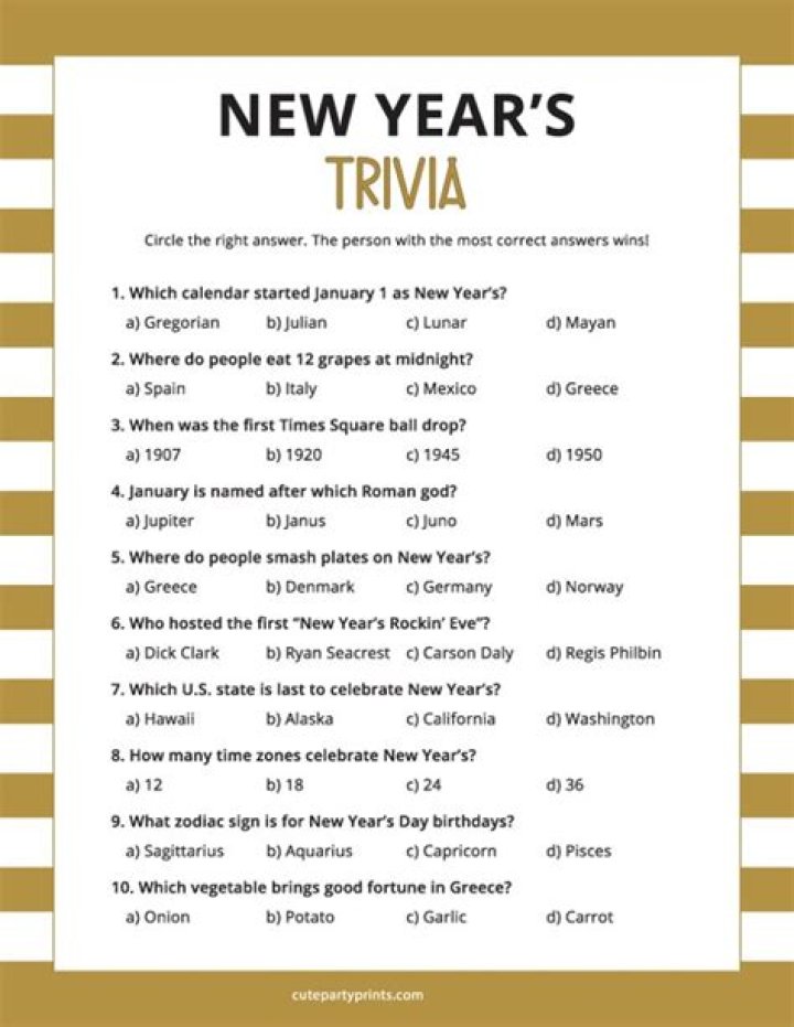 New Year Trivia Questions and Answers PDF for Fun & Celebrations