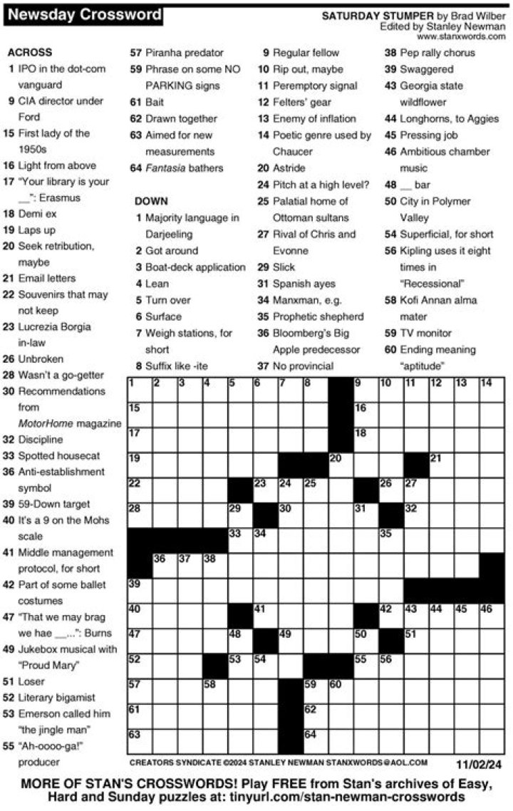 Today's Free Newsday Crossword Answers – Printable PDF