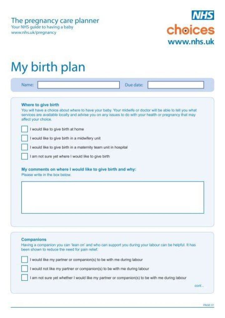 NHS Birth Plan PDF: Free Template & Guide for UK Mothers