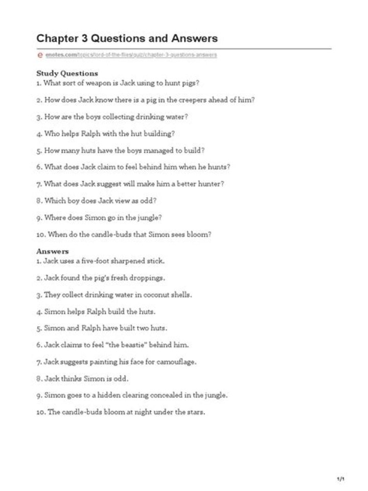 Night Chapter 3 Questions & Answers PDF – Complete Study Guide