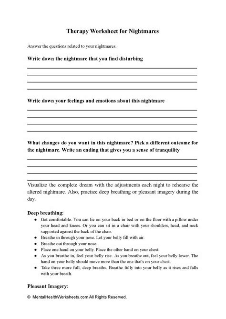 Nightmare Rescripting Worksheet PDF: Rewrite Your Trauma Today