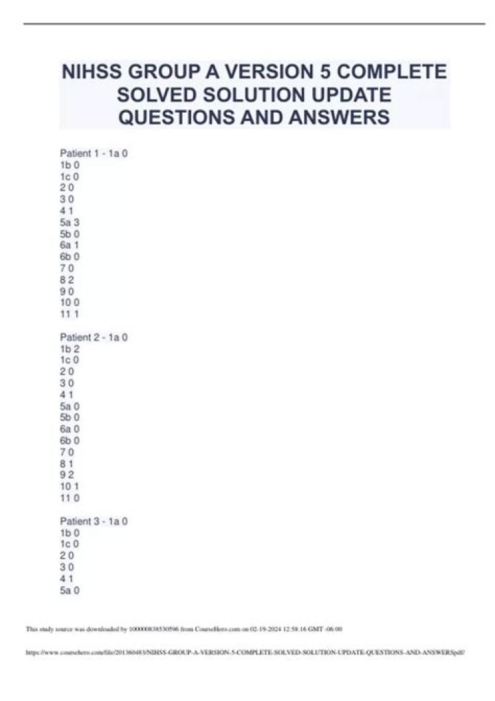 Nihss Group B V5 Answers Quizlet PDF – Instant Study Guide