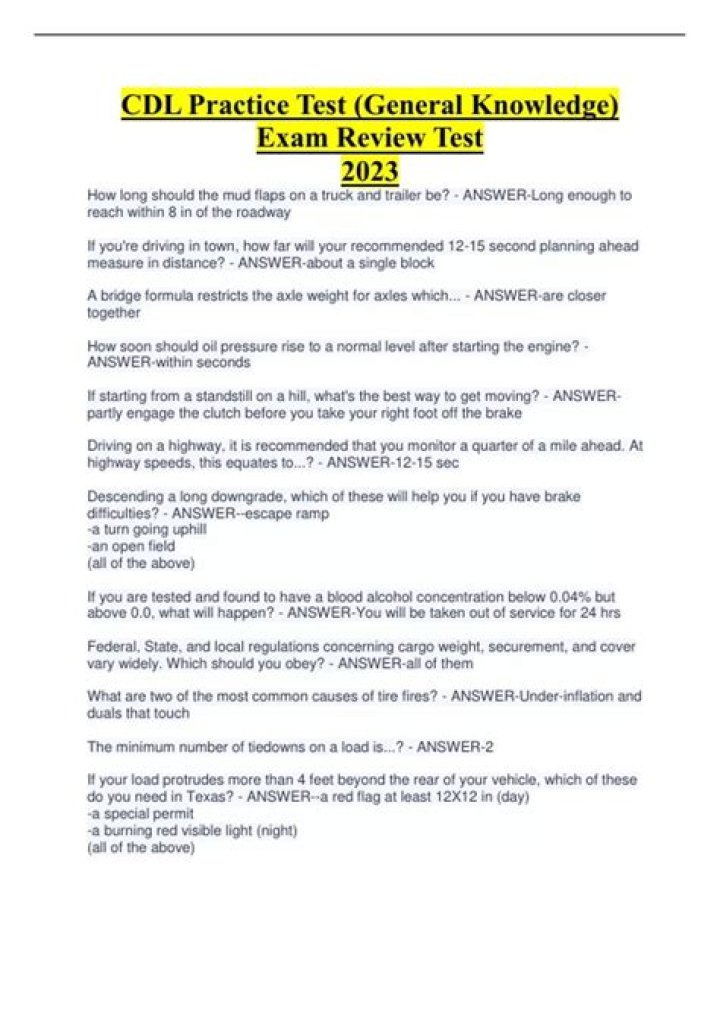 NJ CDL Test Questions and Answers PDF – Pass with Confidence