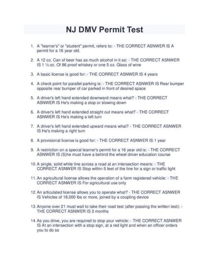 NJ DMV Practice Test PDF – Free Download & Pass Faster