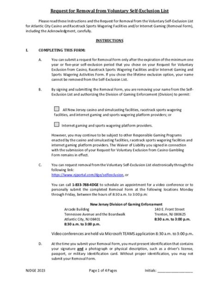 Download the NJ Self-Exclusion List PDF for Safe Recovery