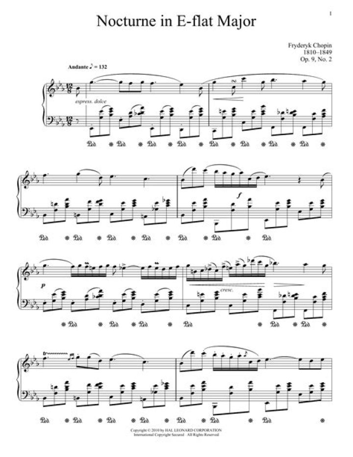 Free Nocturne in E Flat Major Sheet Music PDF