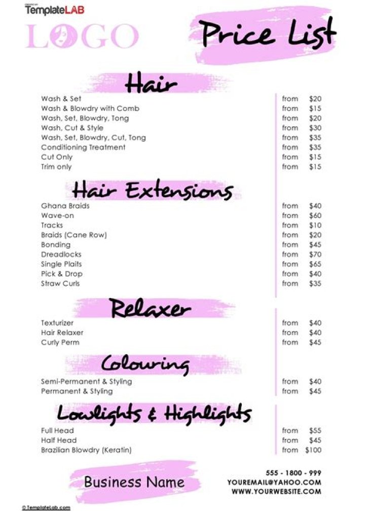 Noir Salon Price List PDF: Affordable Styling Packages