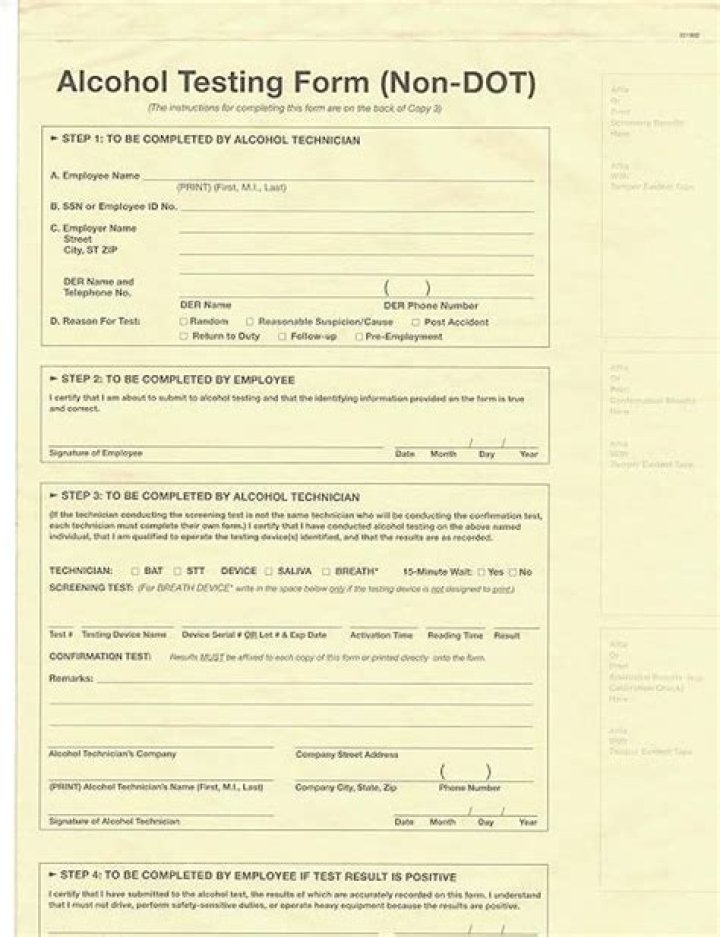 Non-DOT Alcohol Testing Form PDF – Download Compliant Document