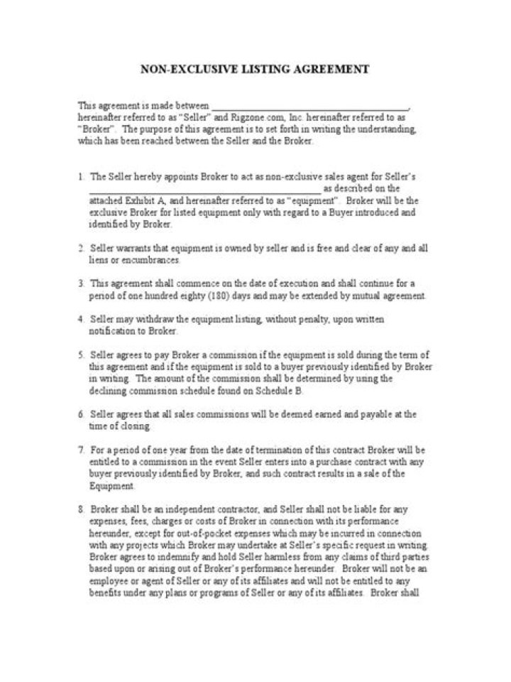 Non-Exclusive Listing Agreement PDF for Real Estate Agents