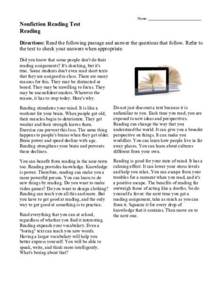 Nonfiction Reading Test PDF – Practice & Evaluate Literacy Skills