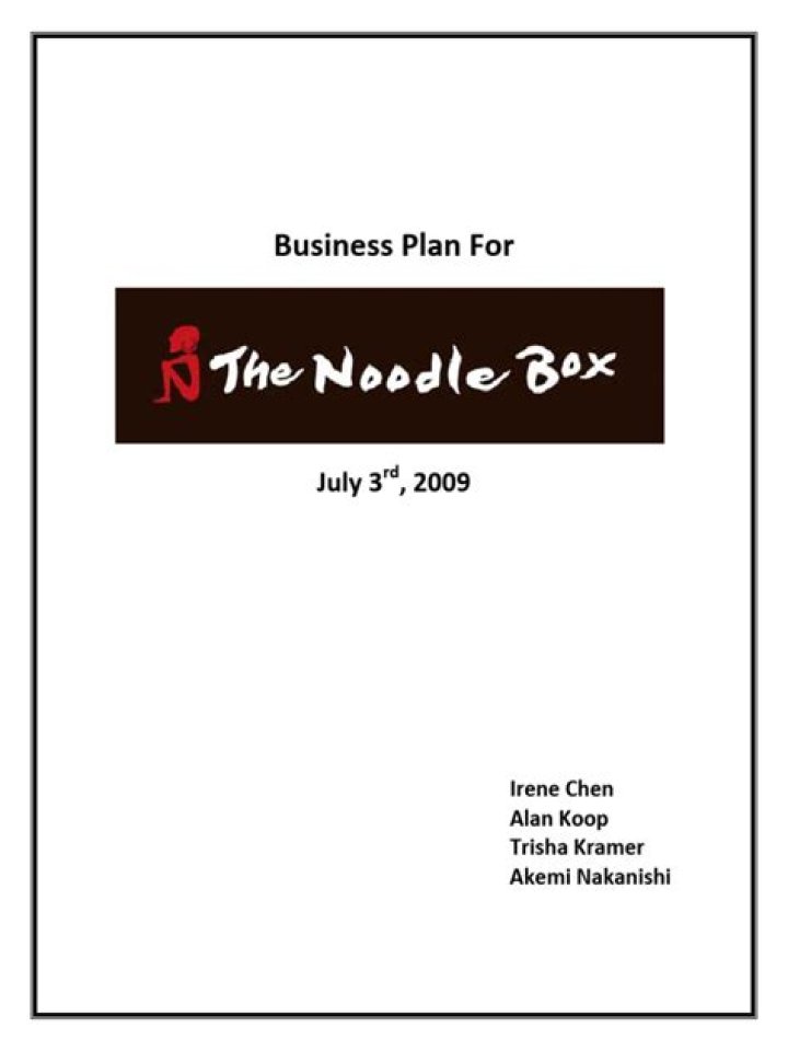 Complete Noodle Business Plan PDF for Launch Success