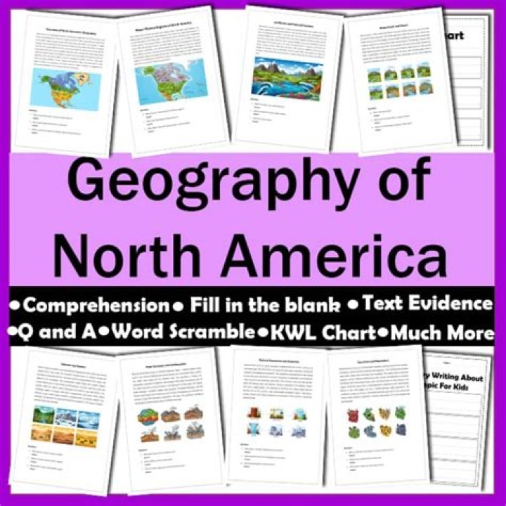 North America Geography Worksheet PDF for Students