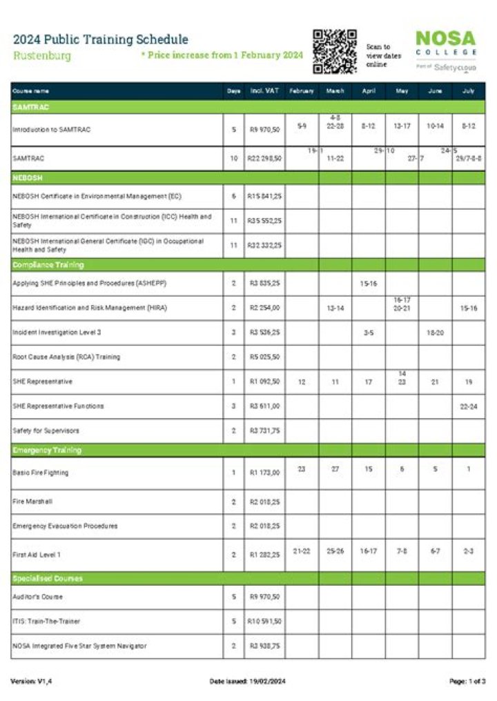 Nosa Price List 2024: PDF Download for Accurate 2024 Pricing