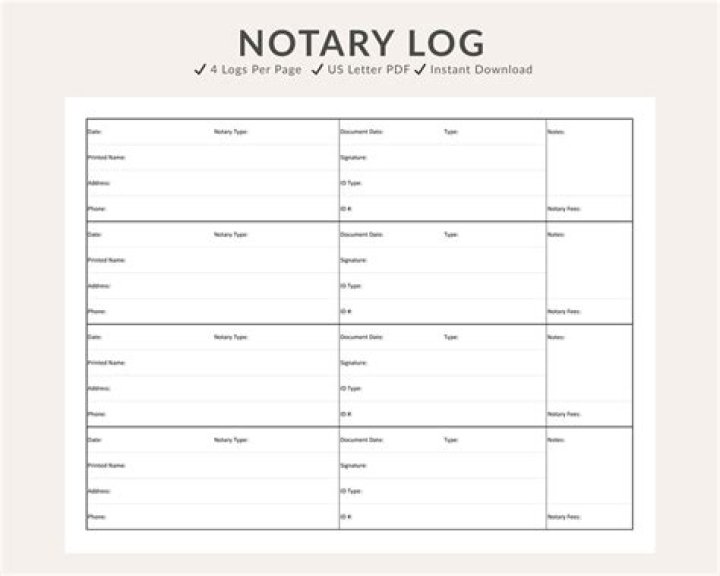 Download Notary Log Sheet PDF for Easy Electronic Filing