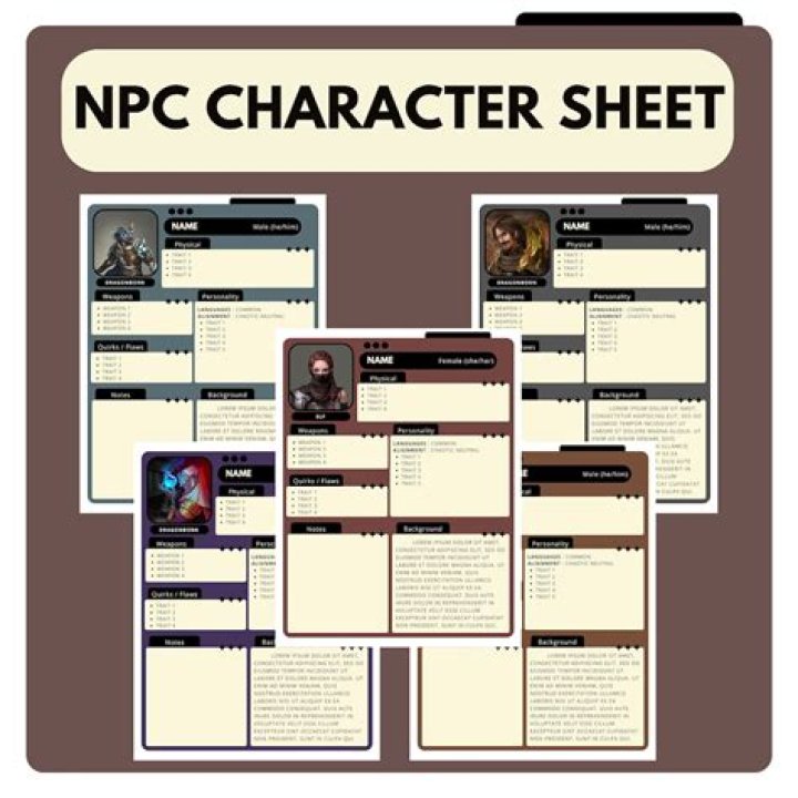 Download Free NPC Character Sheet PDF for RPGs