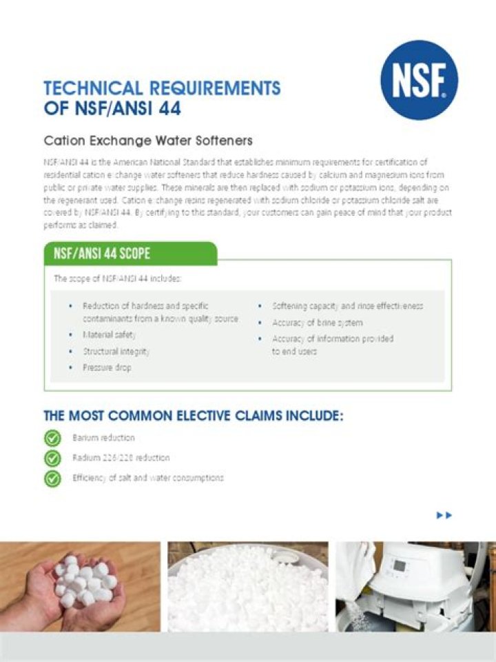 NSF 44 Certified Water Softeners List PDF – Verified & Comprehensive