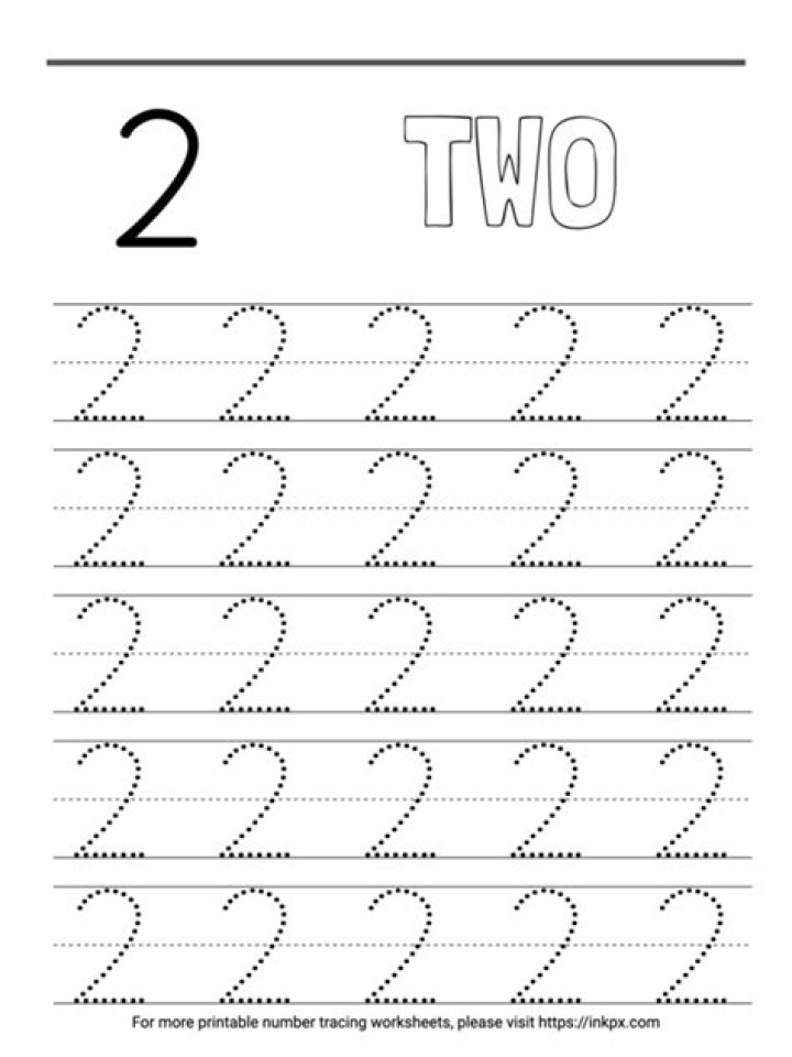 Number 2 Tracing Worksheets PDF – Perfect for Early Writing Practice
