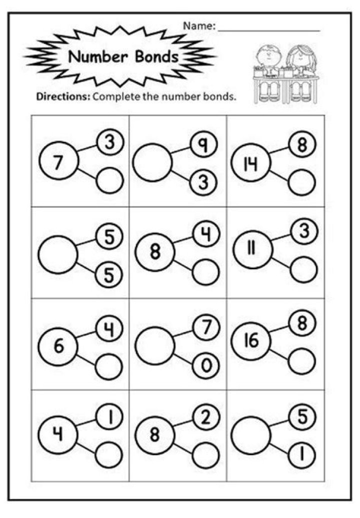 Free Number Bonds Kindergarten Worksheets PDF for Easy Learning