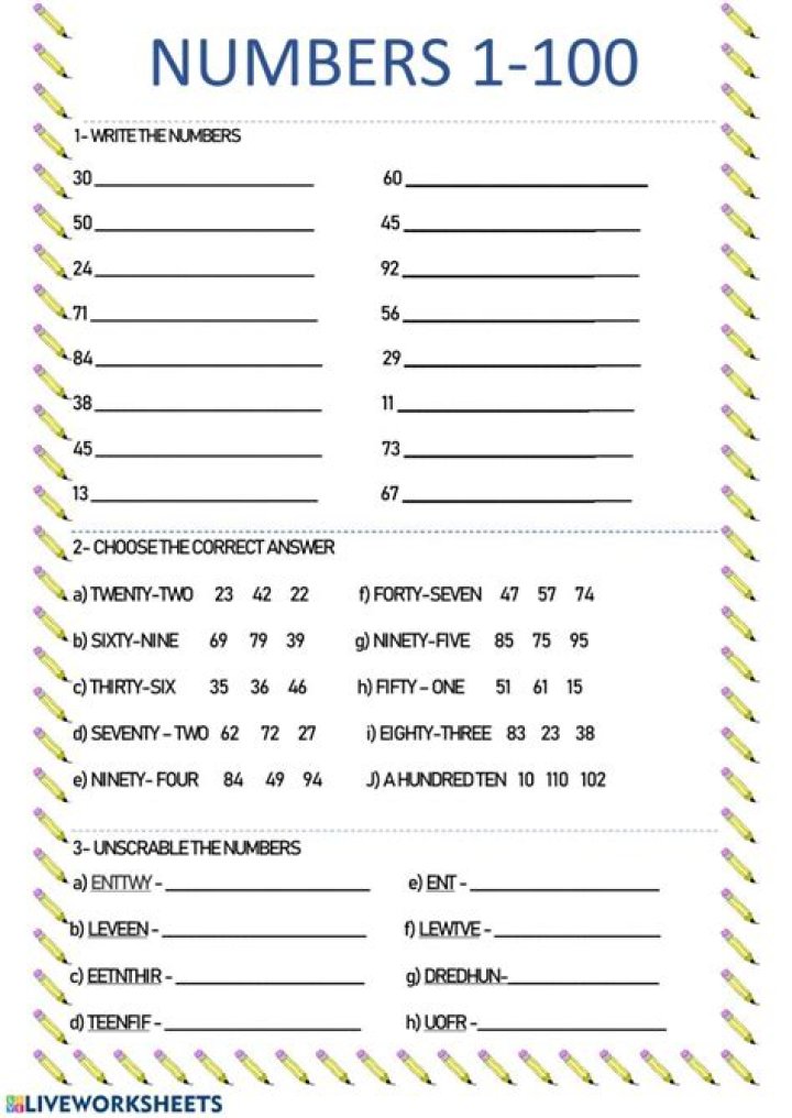 Free Numbers 1-100 Worksheet PDF – Perfect for Math Practice