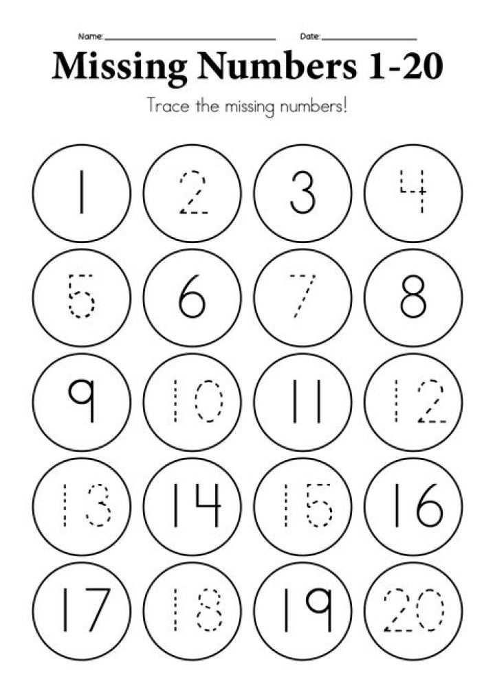Free Kindergarten Number 1-20 Worksheets PDF – Instant Download