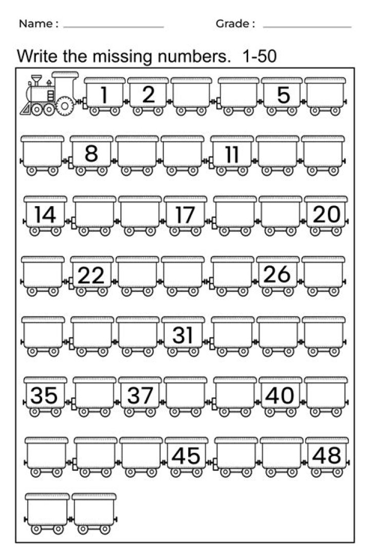 Free Numbers 1-50 Worksheets PDF for Instant Download